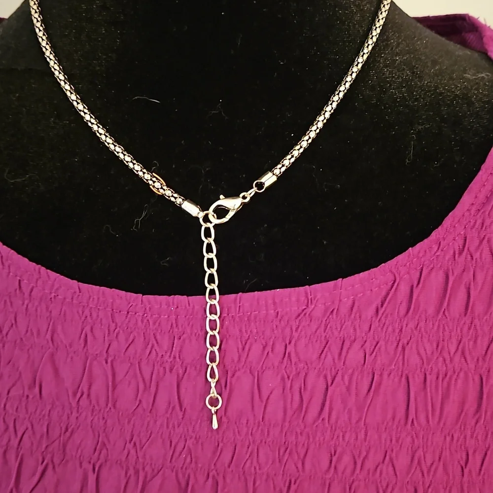 Turquoise & Silver colored Fish Necklace & Earrings - Alex Ryan, by CK Designs - Picture 4 of 7